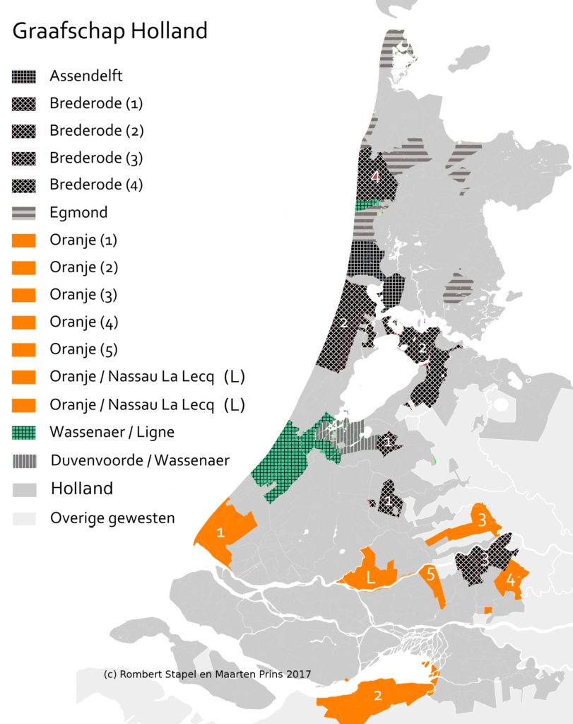 Conglomeraten van heerlijkheden in het gewest Holland in de zestiende en zeventiende eeuw