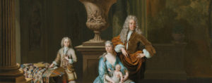 Diederik Baron van Leyden, heer van Vlaardingen (1695-1764) en zijn gezin door Willem van Mieris (1728). Rijksmuseum Amsterdam.