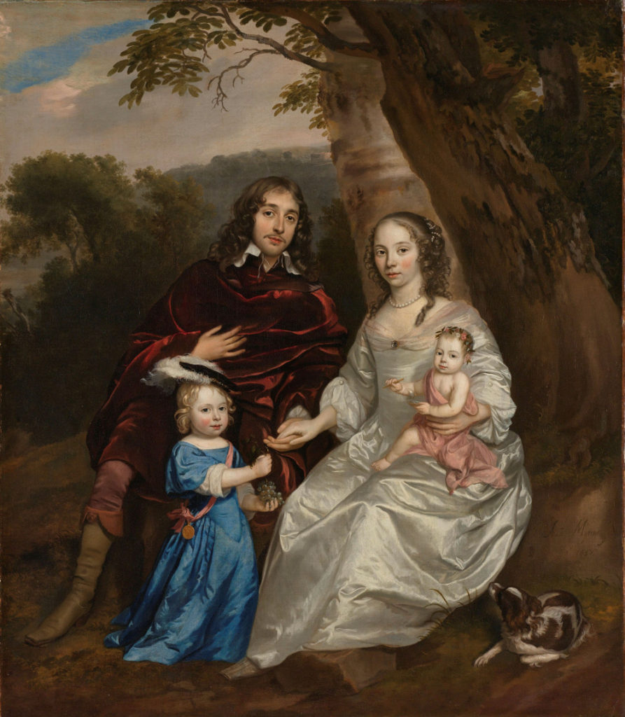 Govert van Slingelandt (1623-90), heer van Dubbeldam. Met zijn eerste vrouw Christina van Beveren en hun beide zoontjes